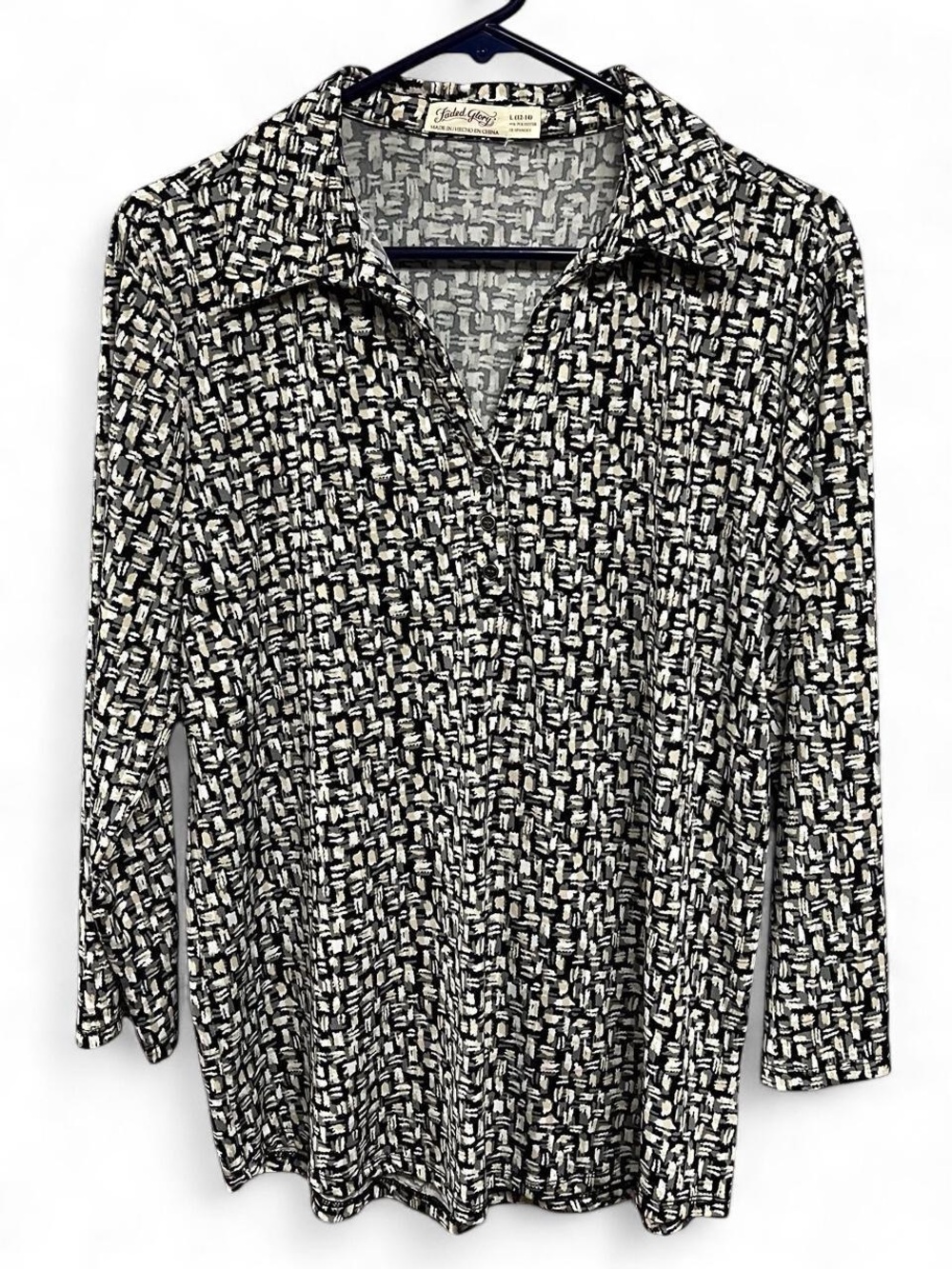 Faded Glory Abstract Blouse Size Large